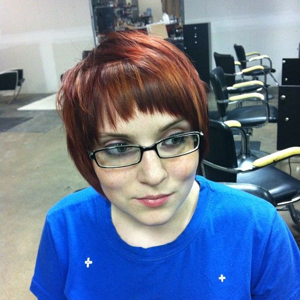 5. Auburn Shag with Micro Fringe