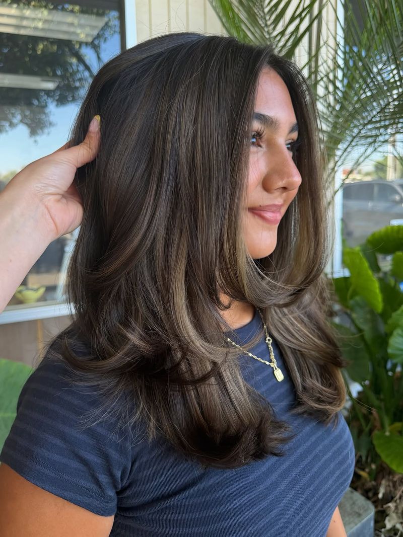 35. Blowout Layers with Chestnut Highlights