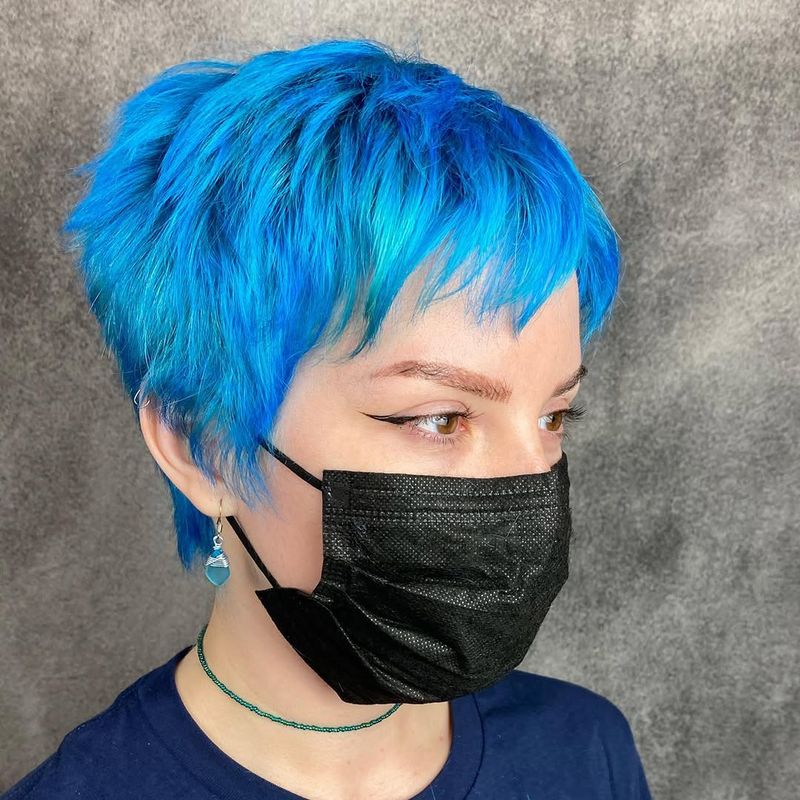 22. Bold Blue Pixie