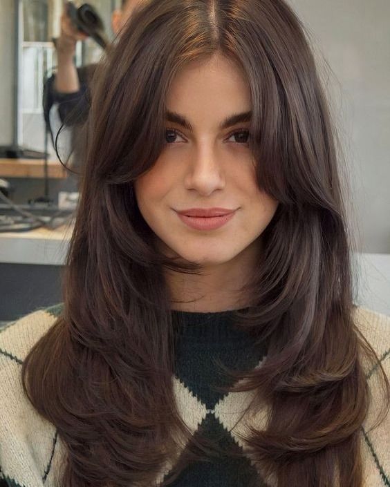 32. Chestnut Butterfly Layers with Curtained Fringe