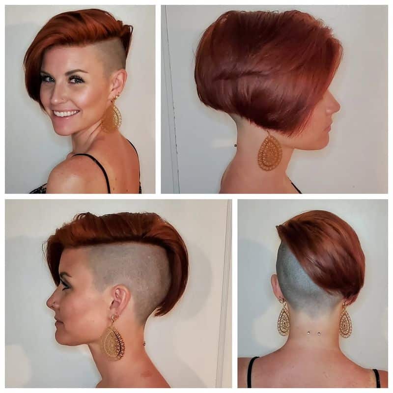 12. Copper Side-Shaved Asymmetrical Pixie