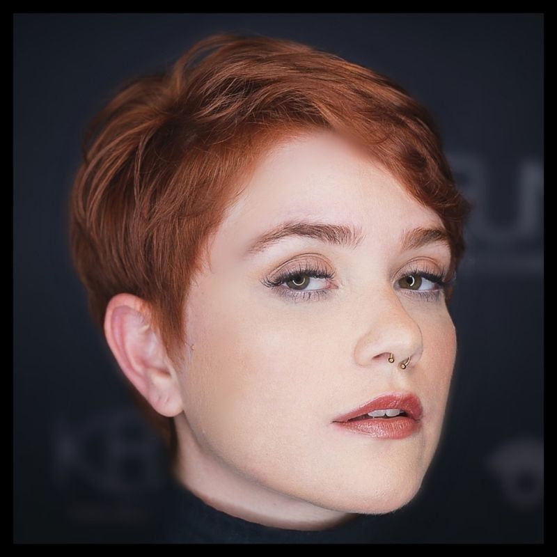 56. Coppery Side-Swept Crop