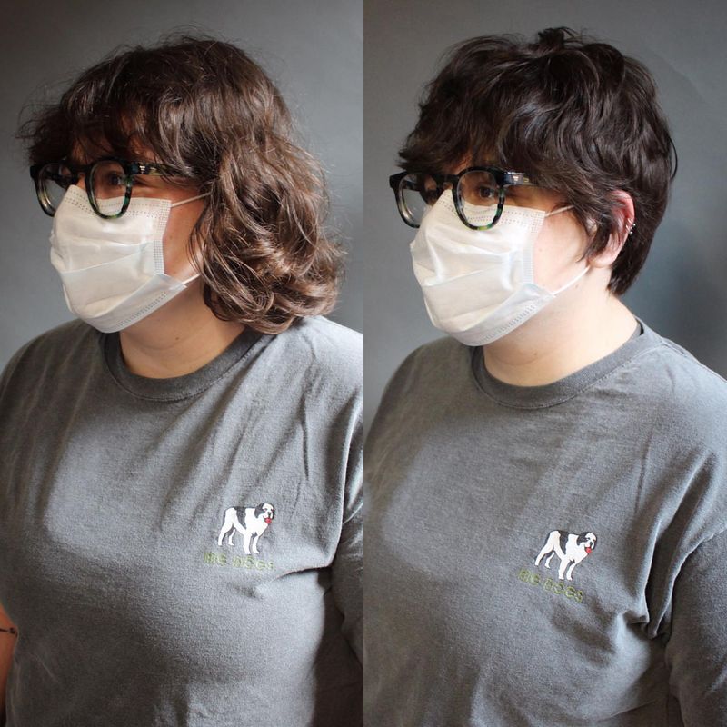 15. Curly Brown Pixie Transformation