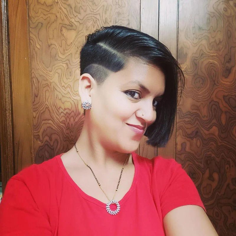 63. Deep Side Part with Shaved Detail