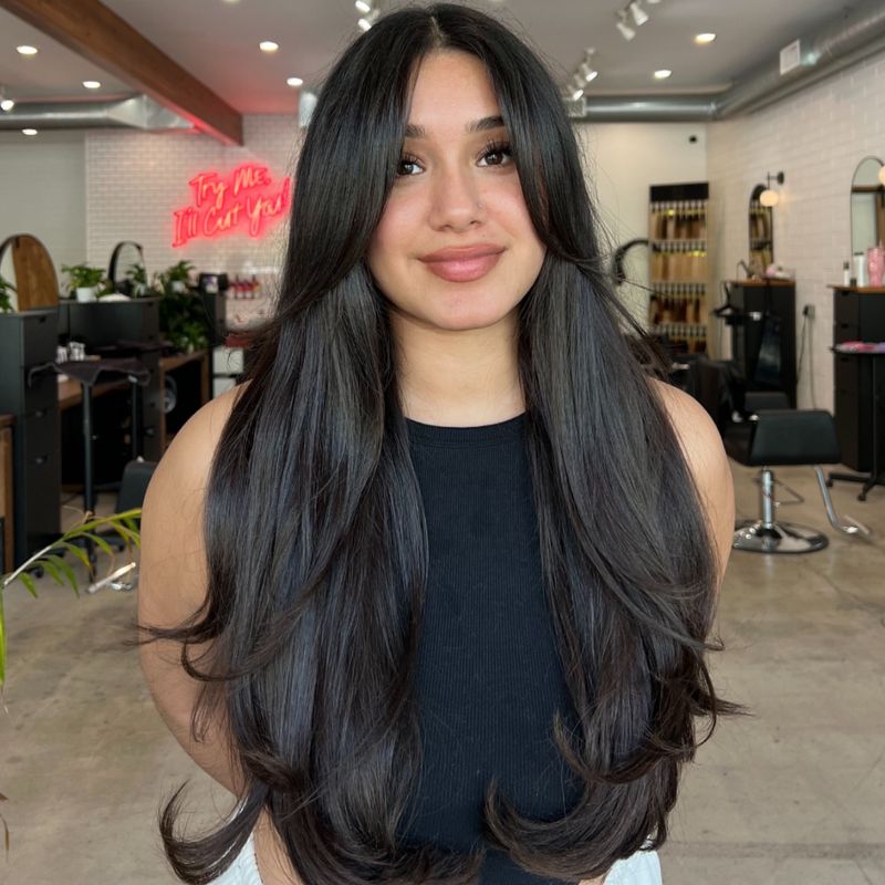 16. Jet Black Blowout Layers