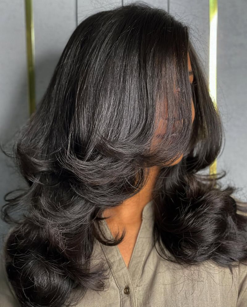 53. Jet Black Feathered Layers
