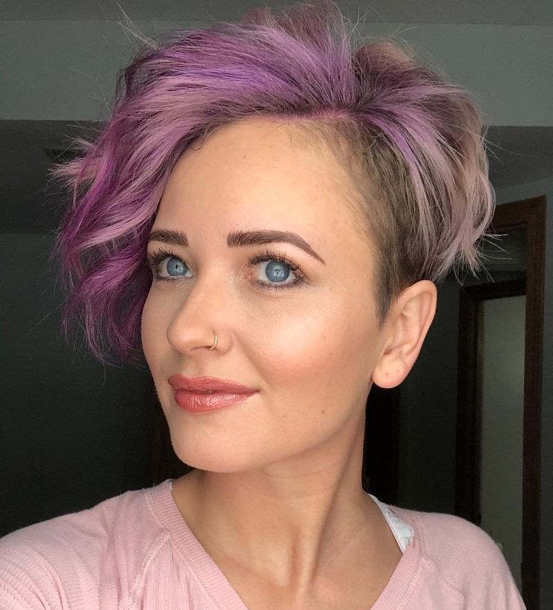 24. Pastel Purple Asymmetrical Undercut