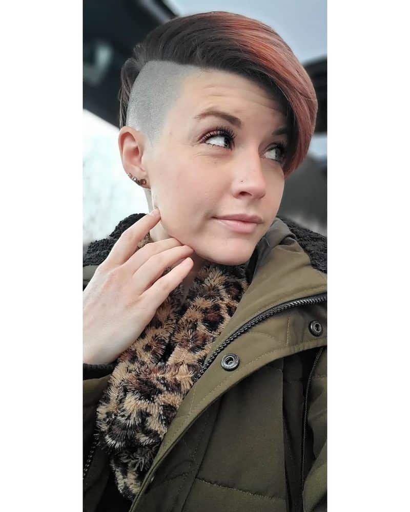 52. Rose-Tinted Side Swept Undercut