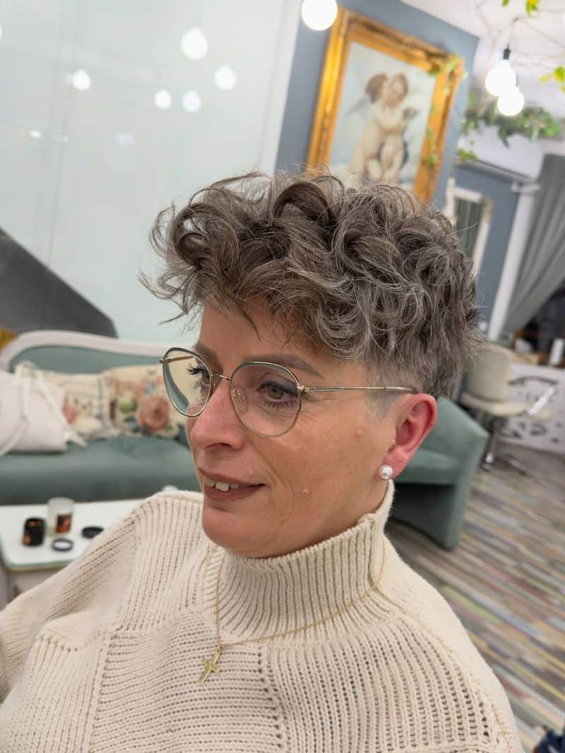 4. Salt-and-Pepper Tapered Pixie