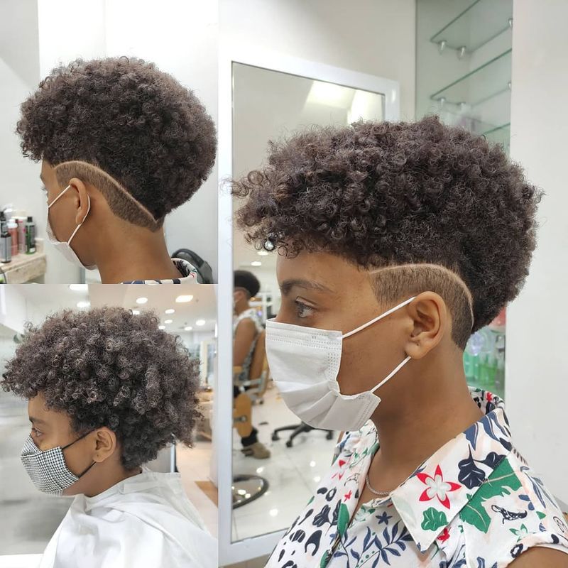 1. Sculpted Undercut with Tight Curls