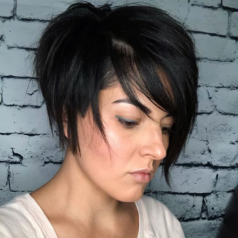 25. Side-Swept Asymmetrical Dark Pixie