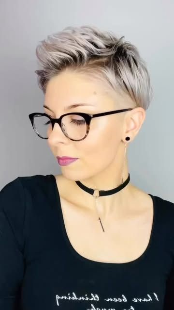 37. Silver Undercut with Tousled Top