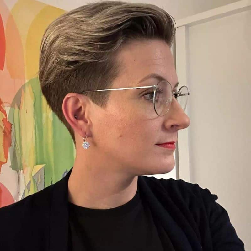 44. Swept-Back Undercut with Round Frames