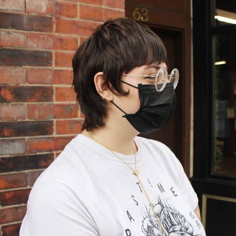 2. Textured Pixie Mullet with Micro Bangs