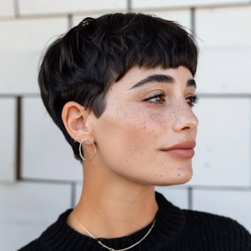 58. Textured Pixie with a Bang