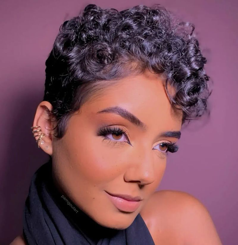 6. Tousled Coils with Tapered Sides