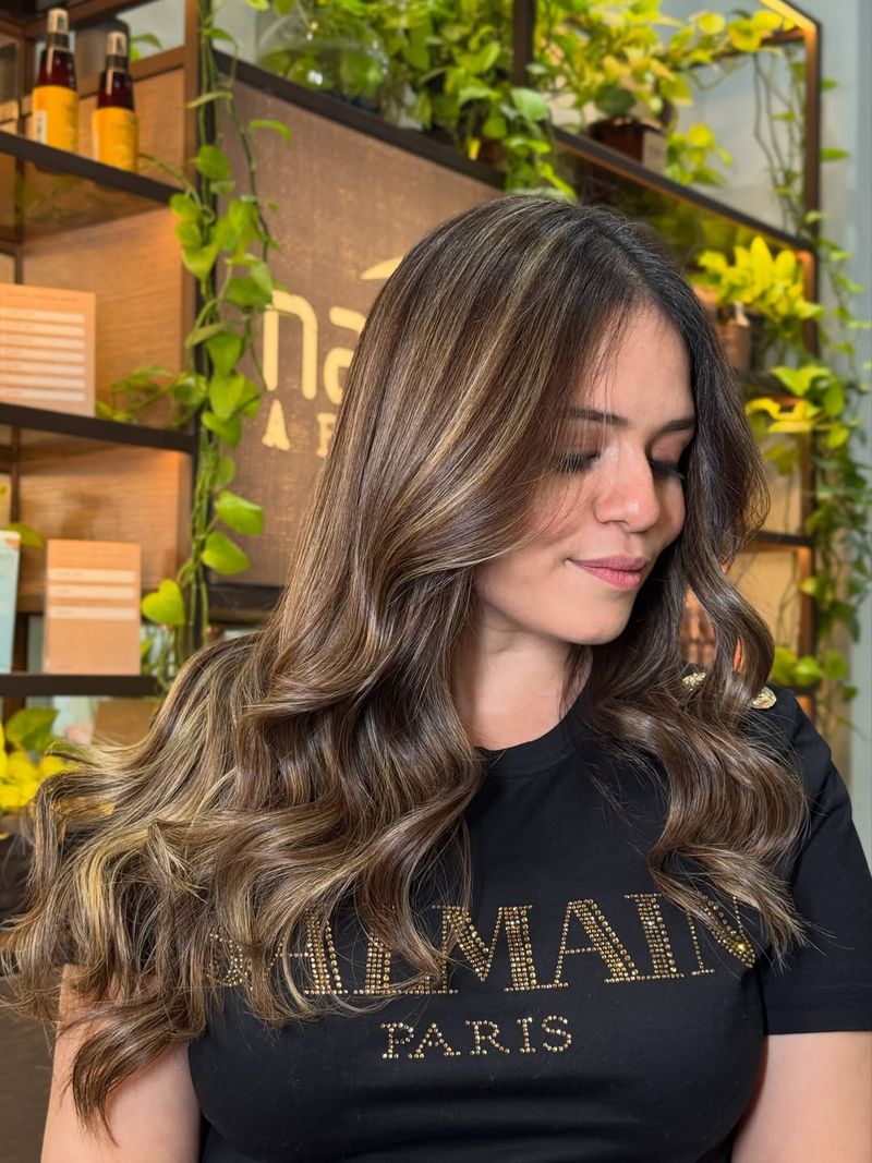 11. Truffle Brown with Honey Balayage