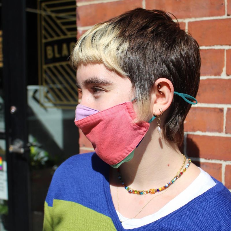 24. Two-Tone Micro Bangs Pixie Mullet