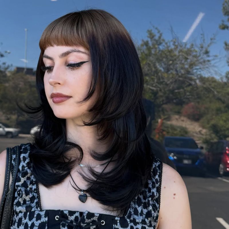 51. Two-Tone Shag with Straight Bangs