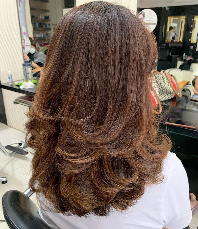 22. Warm Chestnut Feathered Layers